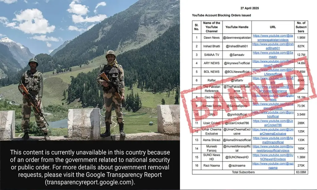 India bans 16 Pakistani YouTube channels