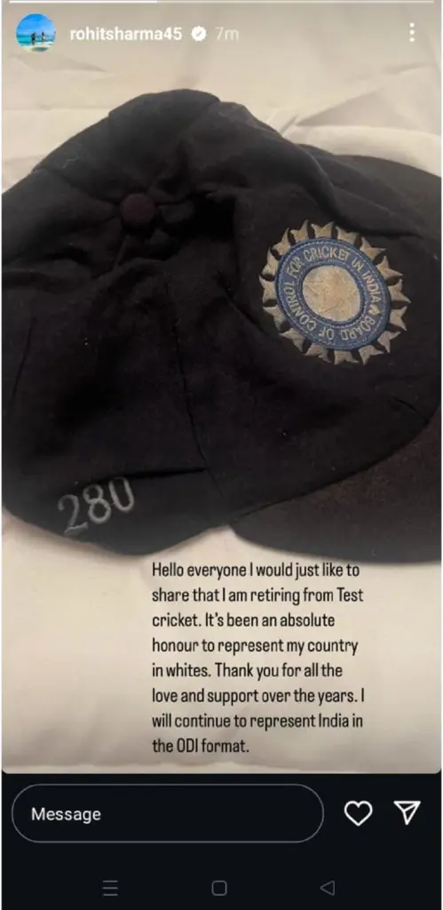 Rohit Sharma announces retirement
