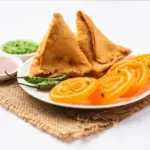 Samosa and Jalebi dishes