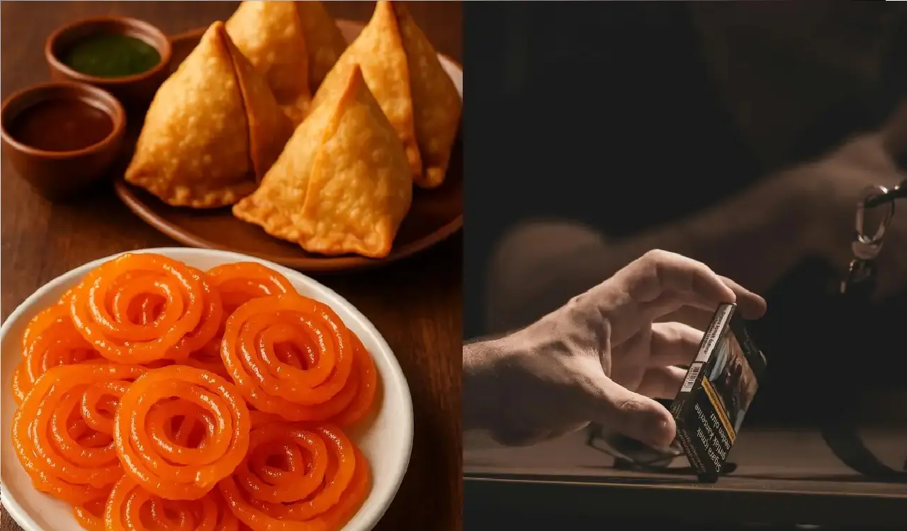 Samosa and Jalebi dishes