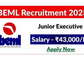 BEML Junior Executive Recruitment 2025 - Apply Online for 100 Posts