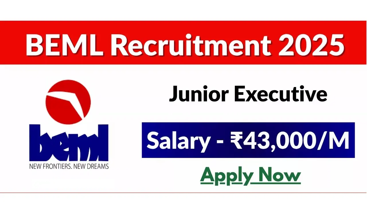 BEML Junior Executive Recruitment 2025 - Apply Online for 100 Posts