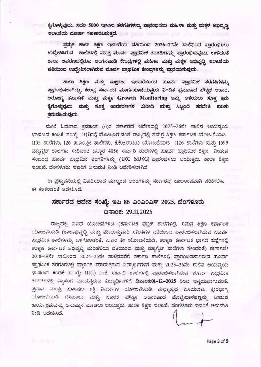 Distribution of meals, milk, eggs/bananas to LKG-UKG children