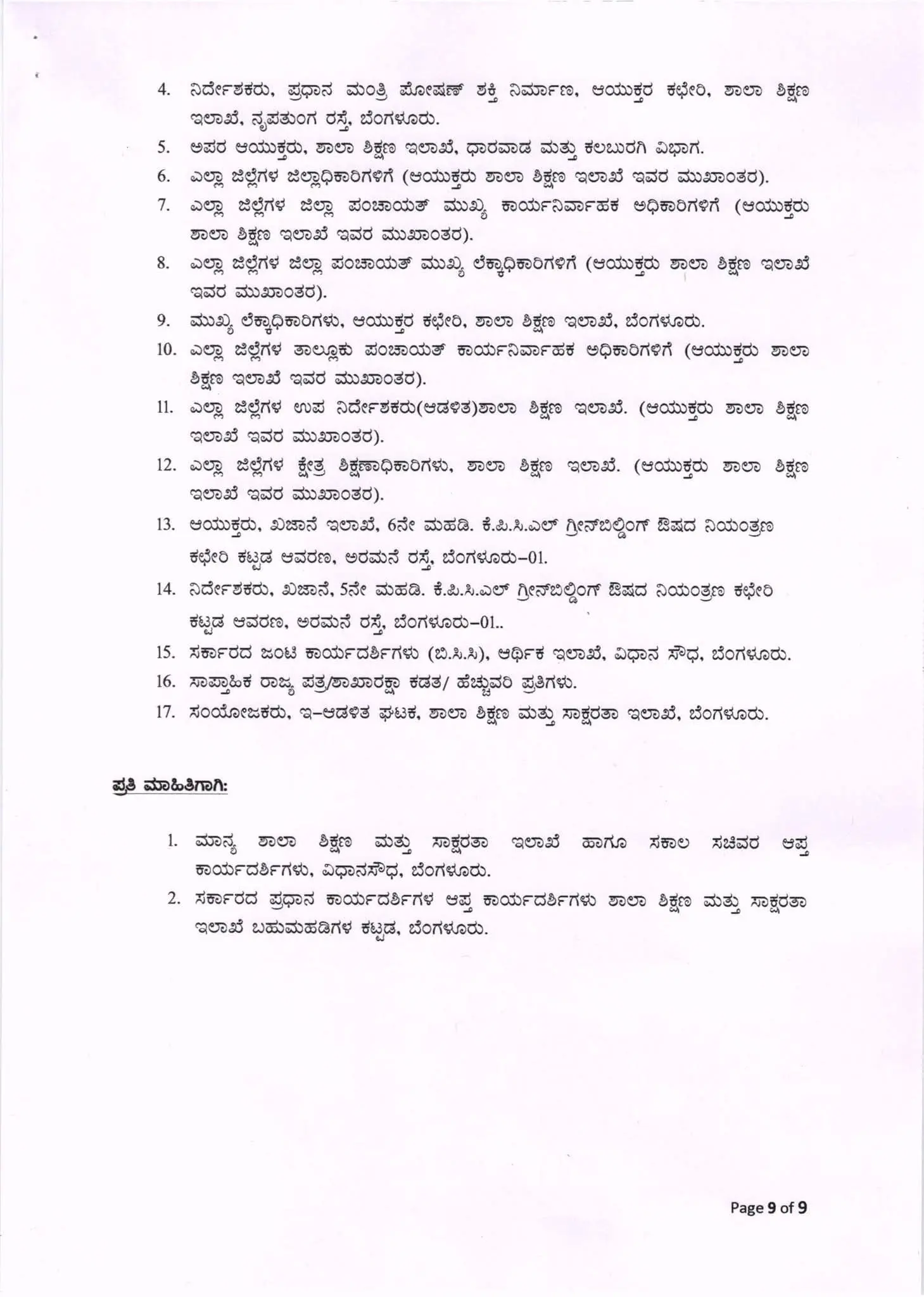 Distribution of meals, milk, eggs/bananas to LKG-UKG children