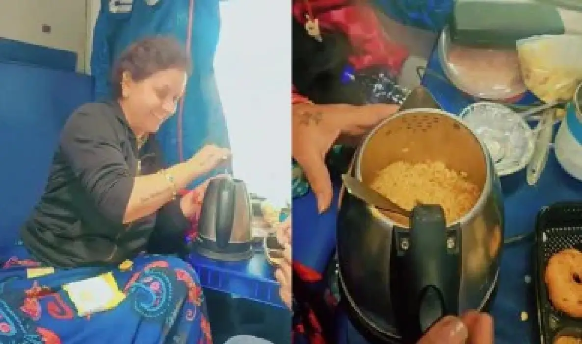 Woman cooks maggi in electric kettle inside train, Railways fumes