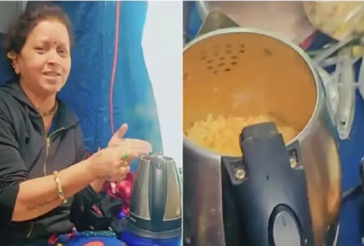 Woman cooks maggi in electric kettle inside train, Railways fumes