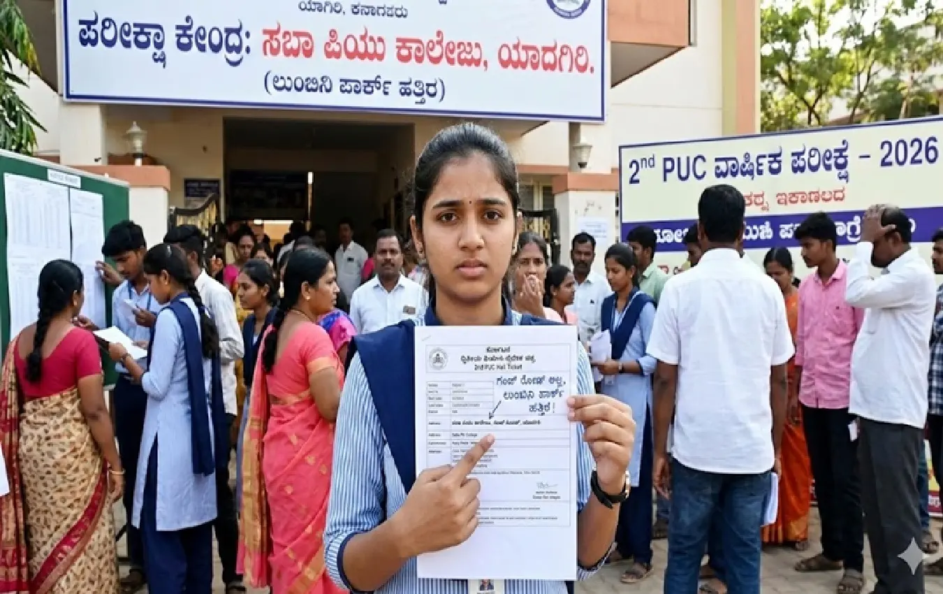 karnataka-2nd-puc-exam-yadgir-hall-ticket-address-error