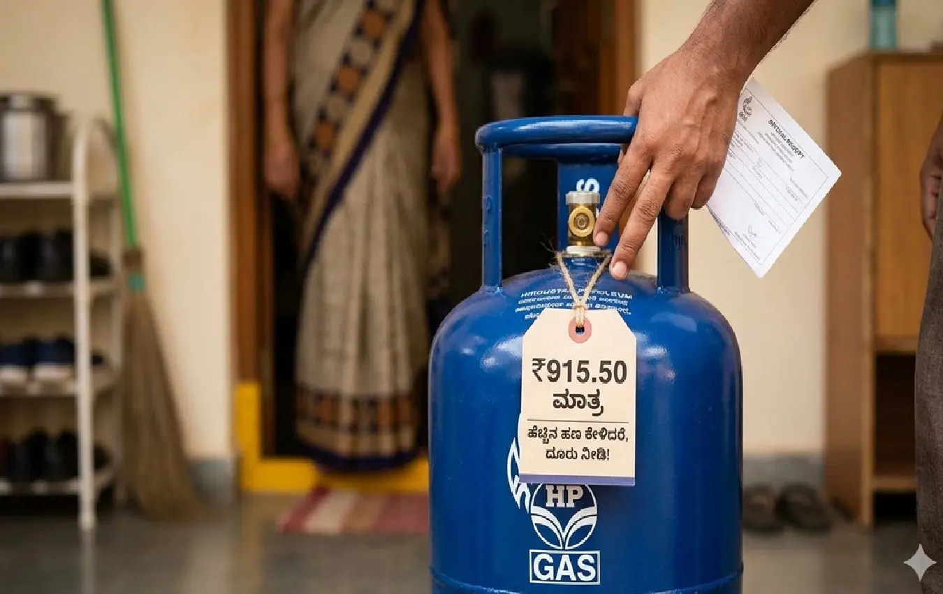 LPG gas cylinder delivery process and consumer bill checking.