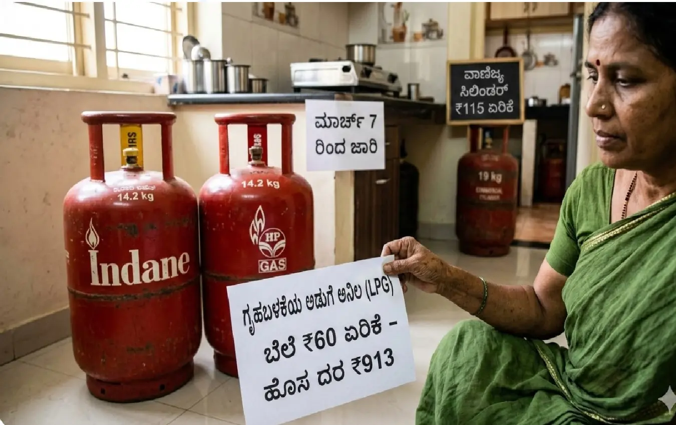 ಅಡುಗೆ ಅನಿಲ ಸಿಲಿಂಡರ್ ಬೆಲೆ ಏರಿಕೆ ಮಾರ್ಚ್ 2026.