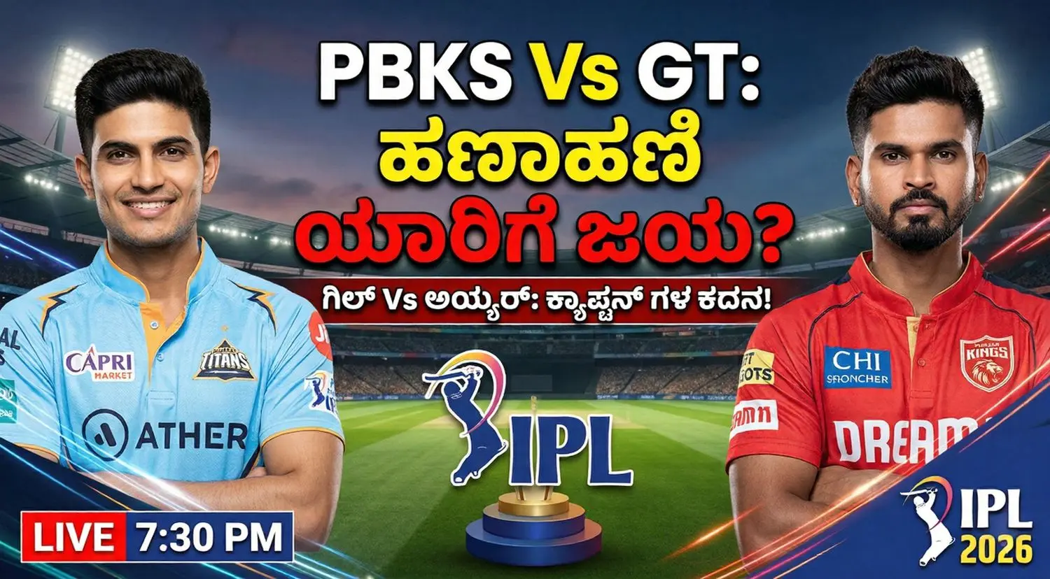 Shubman Gill of Gujarat Titans and Shreyas Iyer of Punjab Kings looking at the IPL trophy