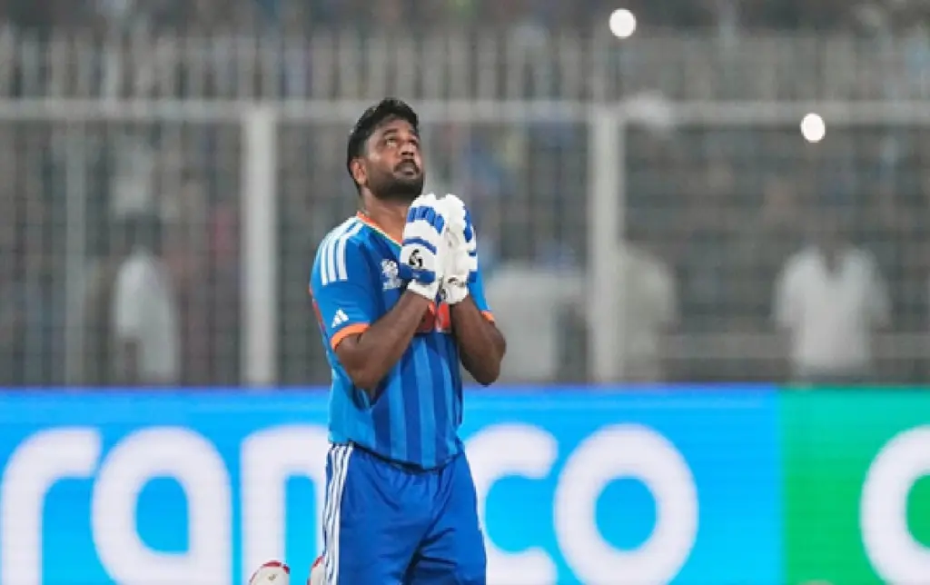 Sanju Samson batting in T20 World Cup at Eden Garden