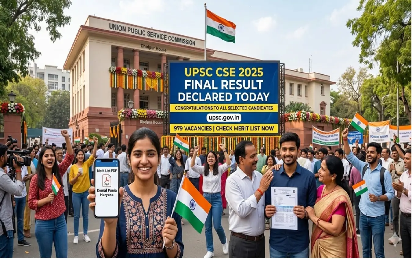 ಯುಪಿಎಸ್ಸಿ ಭವನ ಮತ್ತು 2025ರ ಫಲಿತಾಂಶದ ಲೋಗೋ (UPSC Bhavan and 2025 Result Logo)