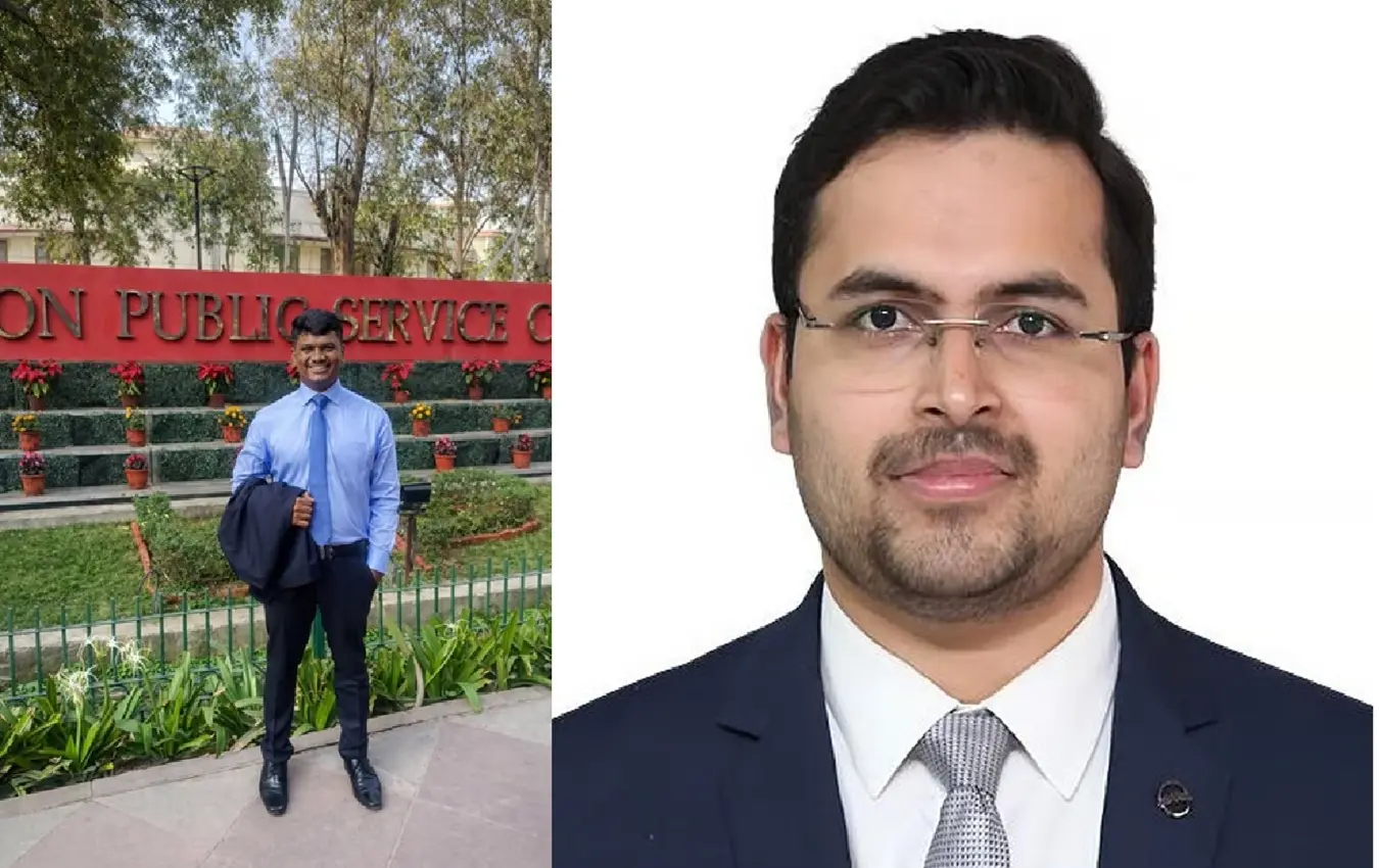 UPSC 2025 ರ್ಯಾಂಕ್ ವಿಜೇತ ಮನೋಜ್ ಜಿ.ಎಸ್ ಮತ್ತು ಕಿರಣ ಕಮತೆ ಭಾವಚಿತ್ರ.