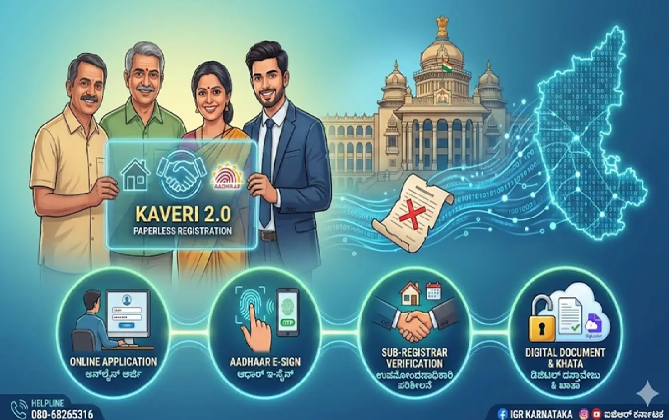 ಕಾವೇರಿ 2.0 ಪೋರ್ಟಲ್ ಮೂಲಕ ಆನ್ಲೈನ್ ಆಸ್ತಿ ನೋಂದಣಿ ಪ್ರಕ್ರಿಯೆ ಚಿತ್ರ