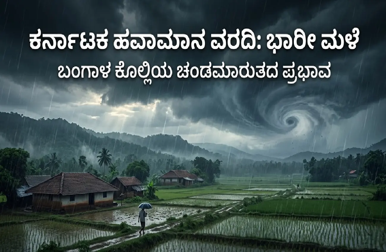 ಕರ್ನಾಟಕದಲ್ಲಿ ಮಳೆಯಾಗುತ್ತಿರುವ ದೃಶ್ಯ.