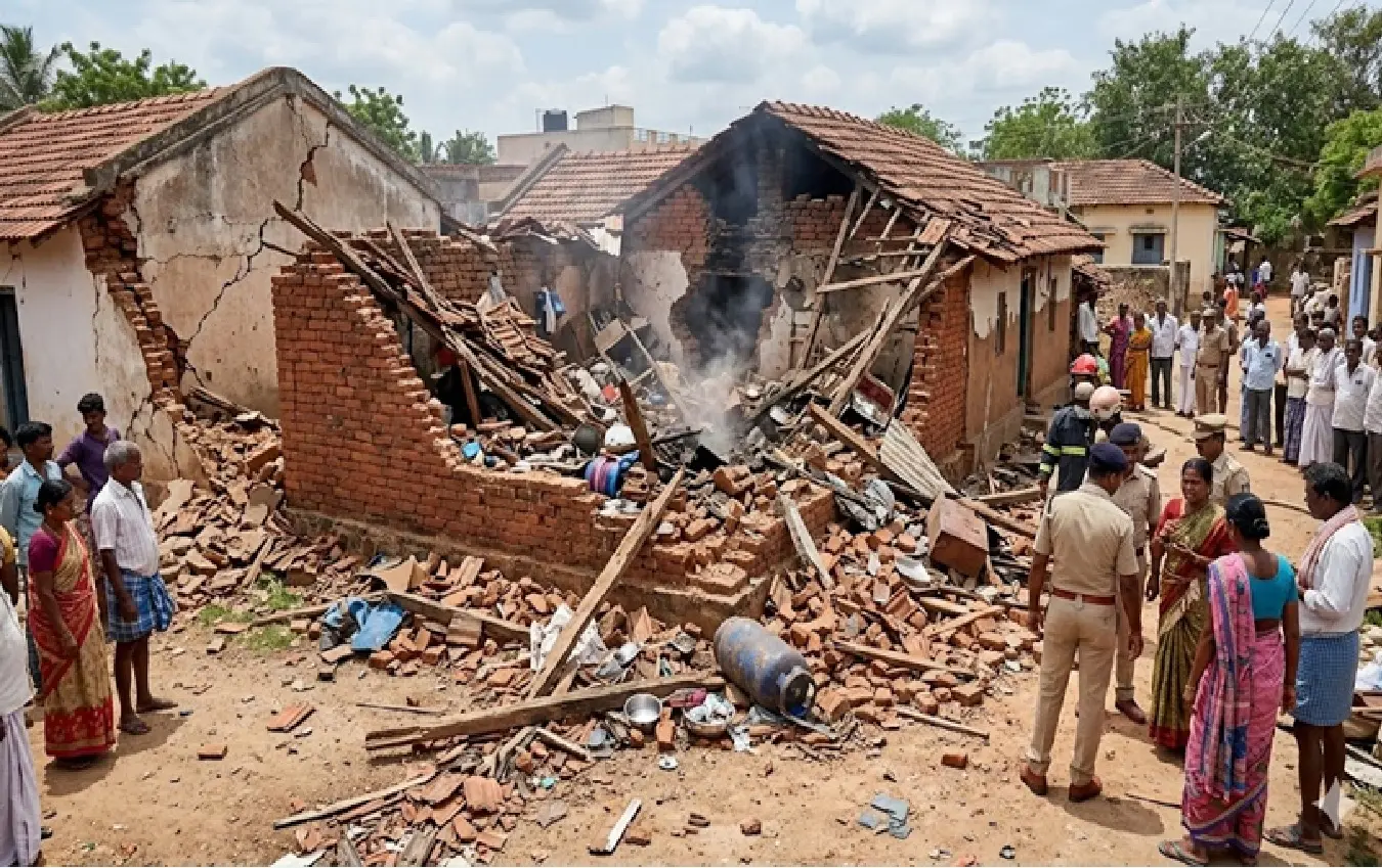 ತಾಳೂರು ಗ್ರಾಮದಲ್ಲಿ ಸಿಲಿಂಡರ್ ಅವಘಡದ ನಂತರದ ದೃಶ್ಯ ಸಾಂಧರ್ಭಿಕ ಚಿತ್ರ