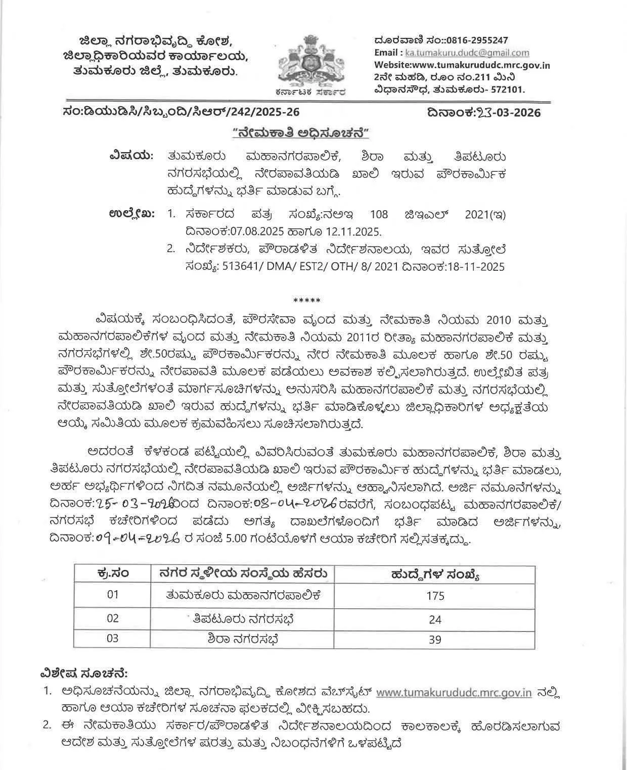 ತುಮಕೂರು ಮಹಾನಗರ ಪಾಲಿಕೆ ಕಚೇರಿ ಕಟ್ಟಡದ ಚಿತ್ರ