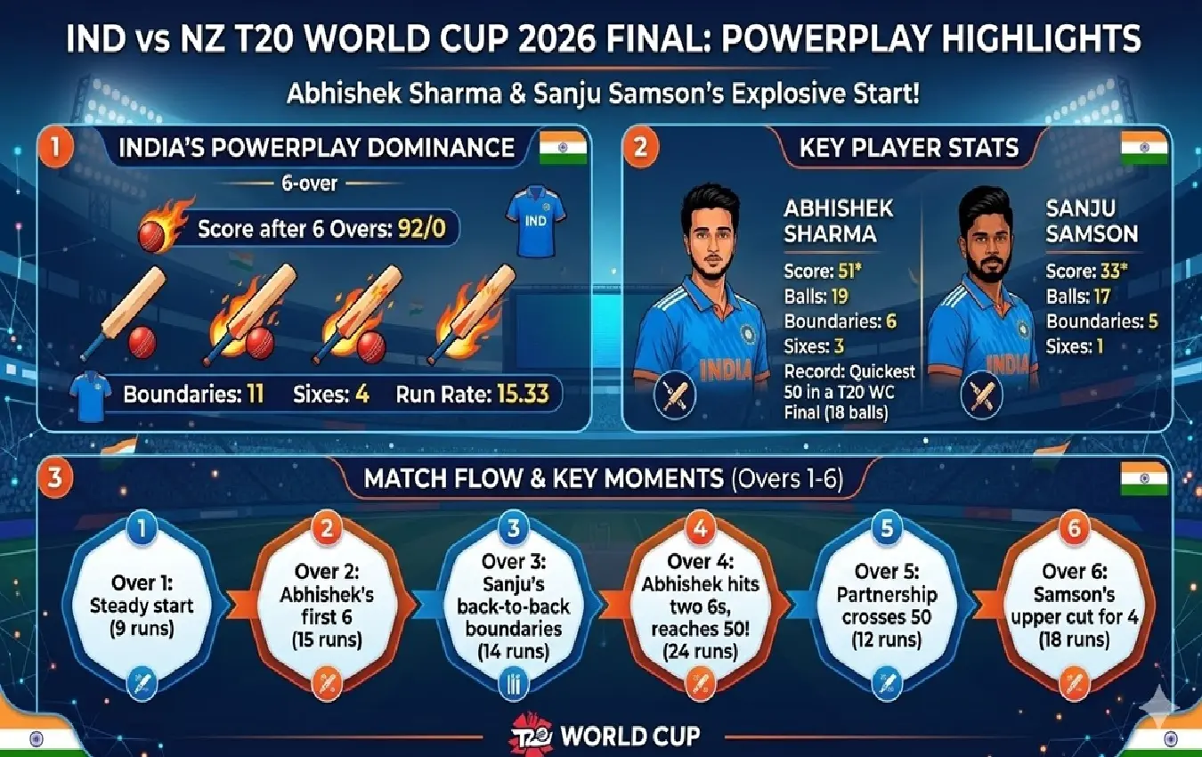 ಈ ಚಿತ್ರವು ವಿಶ್ವದ ಅತಿದೊಡ್ಡ ಕ್ರಿಕೆಟ್ ಸ್ಟೇಡಿಯಂ ಆದ ಅಹಮದಾಬಾದ್ನ ನರೇಂದ್ರ ಮೋದಿ ಕ್ರೀಡಾಂಗಣದ ಭವ್ಯ ನೋಟವನ್ನು ಹೊಂದಿದೆ. ಮೈದಾನದ ಮಧ್ಯದಲ್ಲಿ 2026ರ ಟಿ20 ವಿಶ್ವಕಪ್ ಟ್ರೋಫಿ ಕಂಗೊಳಿಸುತ್ತಿದೆ. ಸ್ಟೇಡಿಯಂನ ಗ್ಯಾಲರಿಯಲ್ಲಿ ಭಾರತ ಮತ್ತು ನ್ಯೂಜಿಲೆಂಡ್ ದೇಶಗಳ ಬಾವುಟಗಳನ್ನು ಹಿಡಿದ ಸಾವಿರಾರು ಅಭಿಮಾನಿಗಳ ಸಡಗರವಿದೆ. ಮೈದಾನದ ಡಿಜಿಟಲ್ ಬೋರ್ಡ್ಗಳಲ್ಲಿ "India vs New Zealand" ಮತ್ತು "Final 2026" ಎಂಬ ಬರಹಗಳು ಎದ್ದುಕಾಣುತ್ತಿವೆ. ಕ್ರೀಡಾಂಗಣದ ವಿದ್ಯುತ್ ದೀಪಗಳ ಬೆಳಕಿನಲ್ಲಿ ಪಂದ್ಯದ ರೋಚಕತೆ ಮತ್ತು ಫೈನಲ್ನ ಅದ್ಧೂರಿತನವು ಈ ಚಿತ್ರದಲ್ಲಿ ಸ್ಪಷ್ಟವಾಗಿ ಮೂಡಿಬಂದಿದೆ.