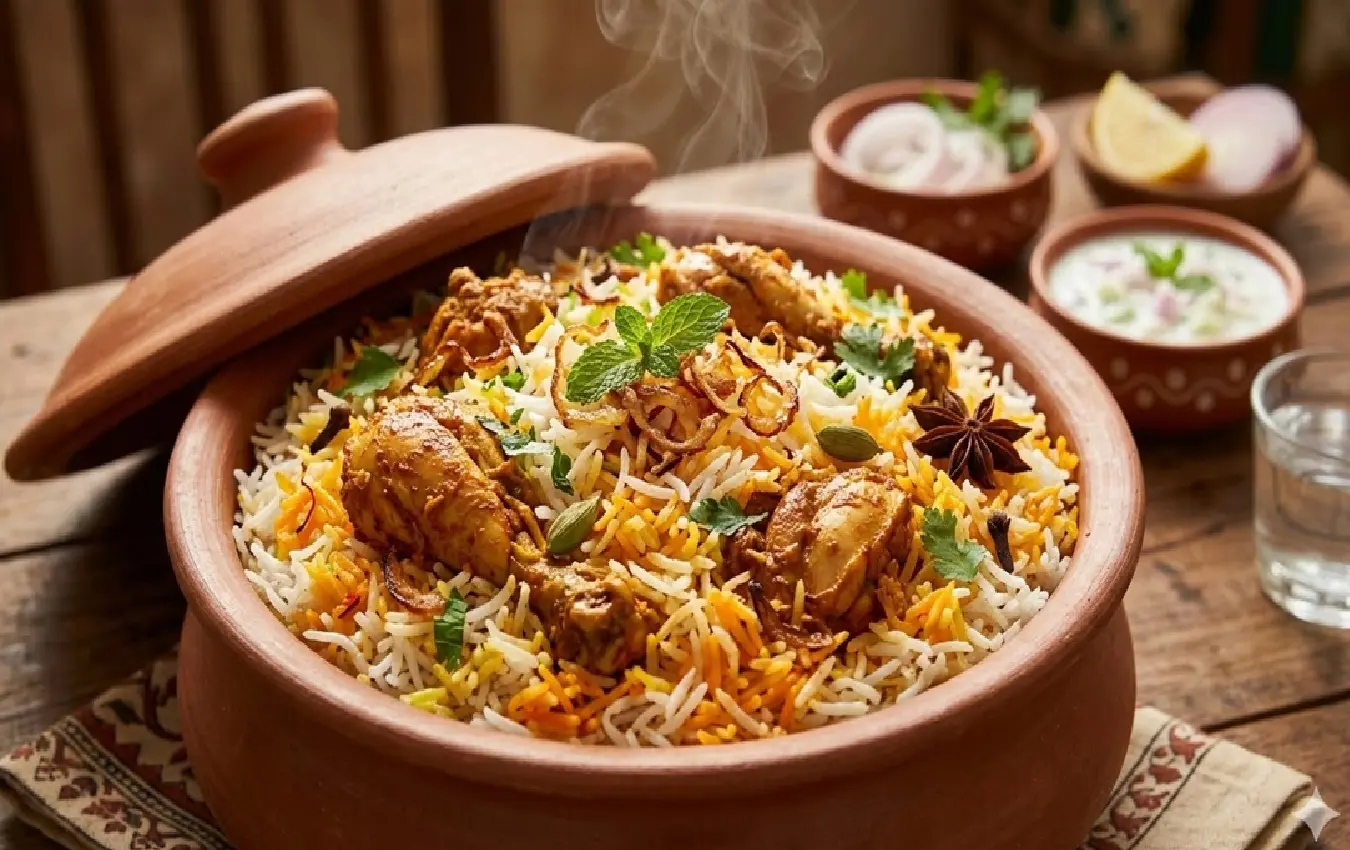 ದಮ್ ಬಿರಿಯಾನಿ ಮಾಡುವ ವಿಧಾನದ ಹಂತಗಳು.