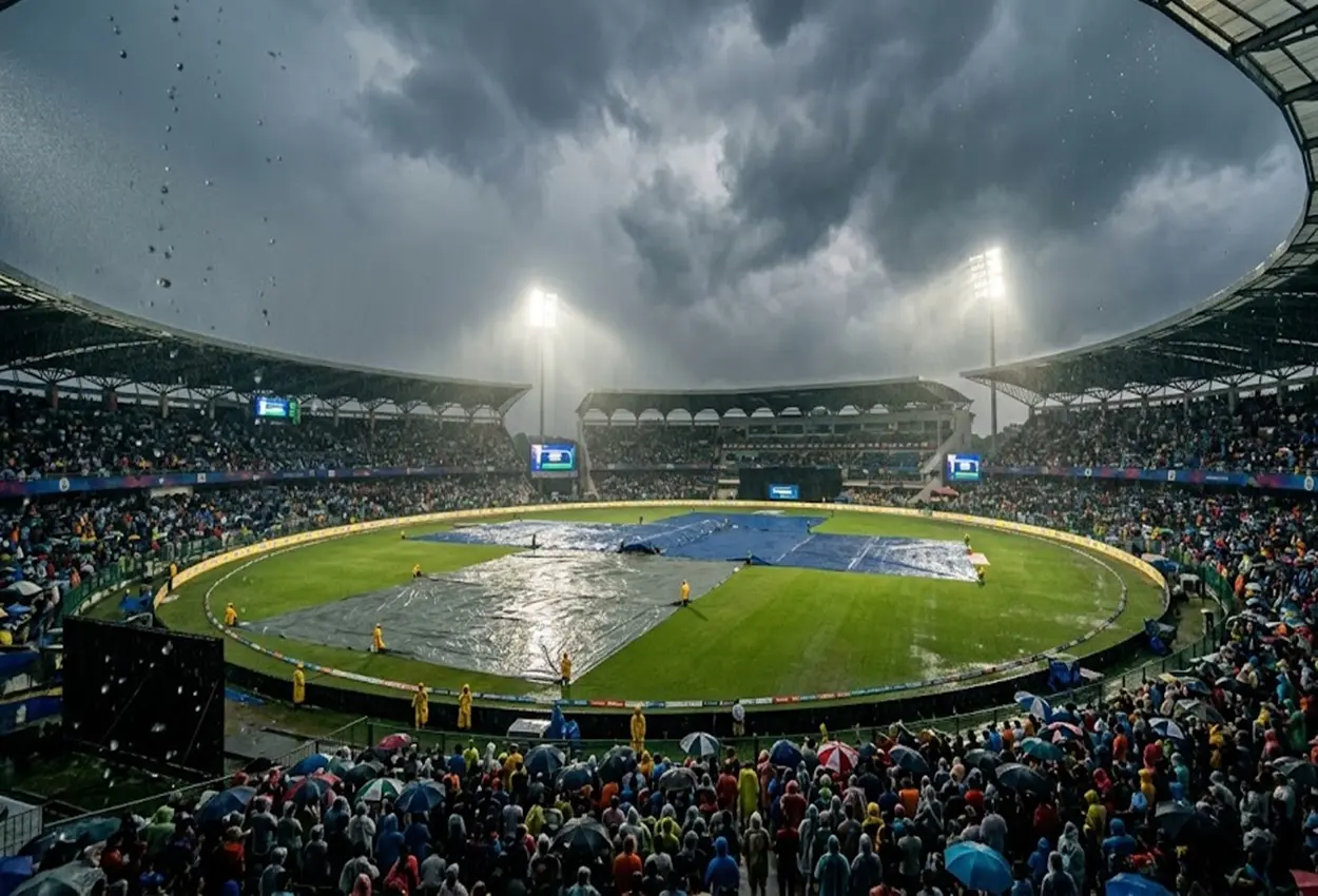 RR vs RCB IPL 2026 rain delay at Guwahati stadium photo