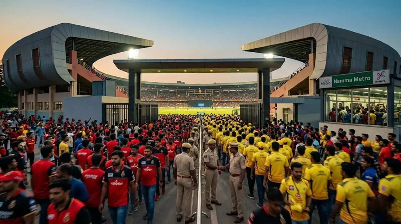 : Bengaluru Police Security at Chinnaswamy Stadium for IPL Match