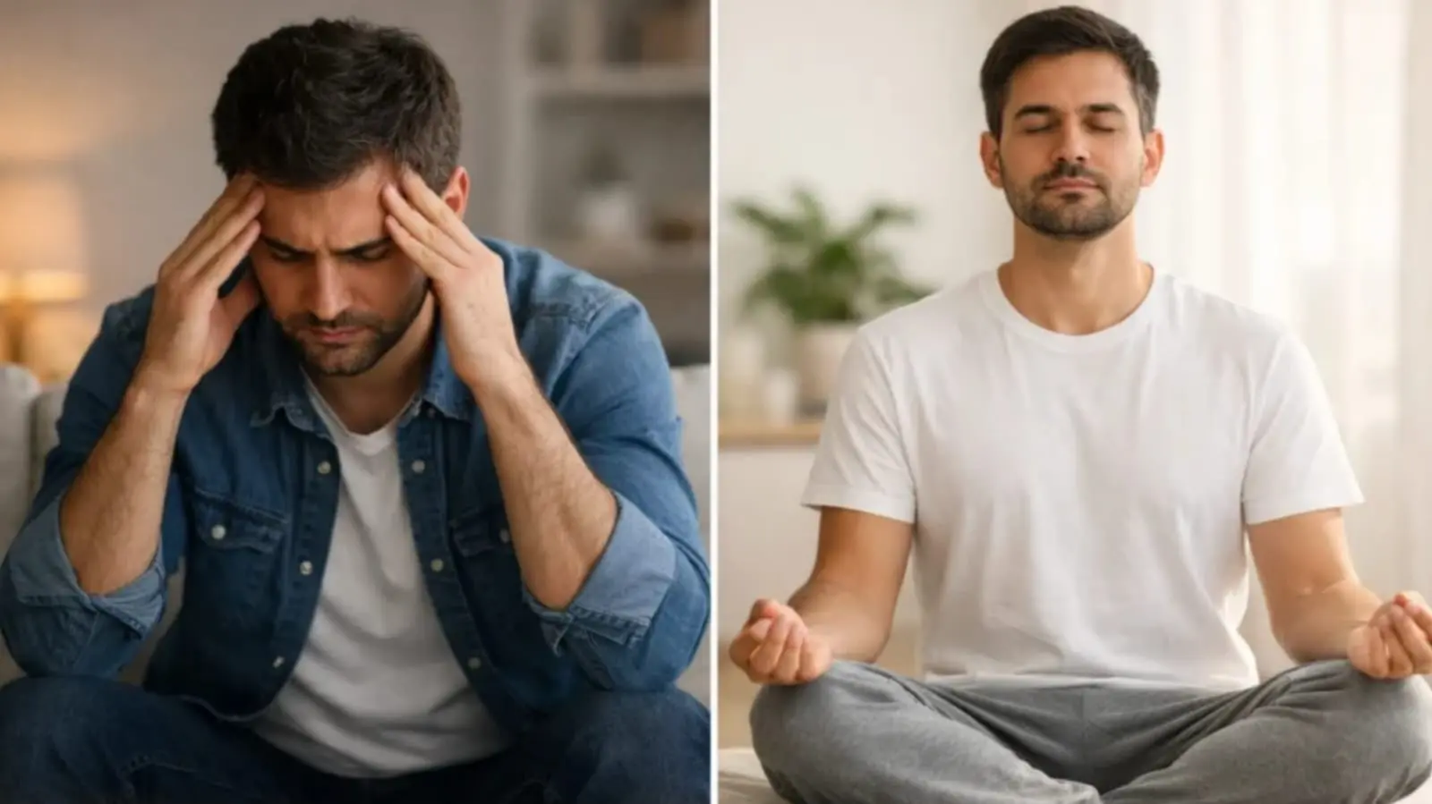A person meditating to manage mental stress.