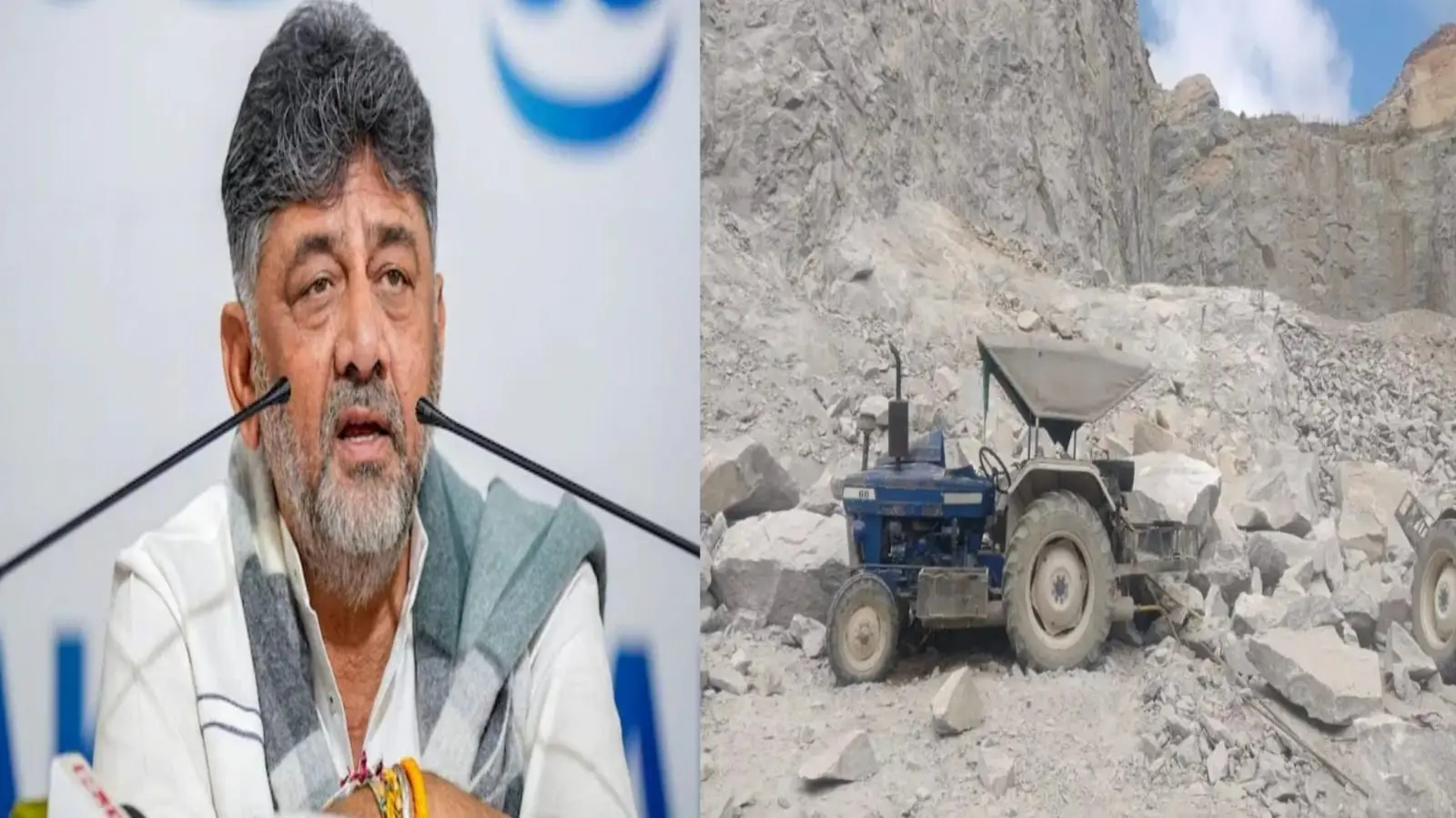 D.K. Shivakumar, Stone Quarry Tragedy, Madapattana, Condolence, Worker Safety, Government Action