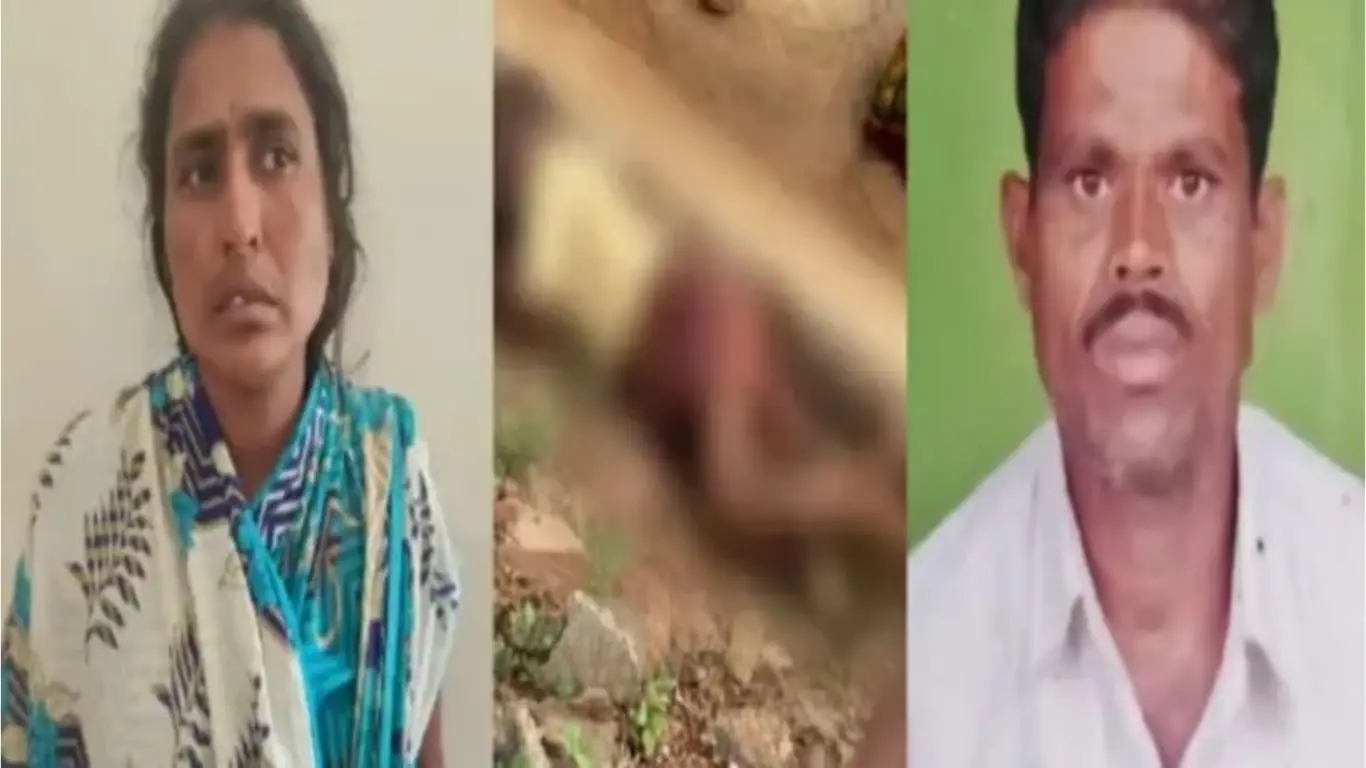 Wife Savithra and son Hanumanthagowda were arrested by the Harihara Rural Police for the brutal murder of husband Shivappa.
